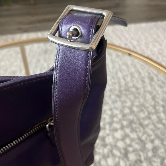 Authentic Coach Legacy Leather Bag Duffle Sac 19889 Hobo Shoulder Bag, Purple - Picture 11 of 15